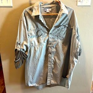 Men’s extra large, insect shield quagga long sleeve button up‎ shirt